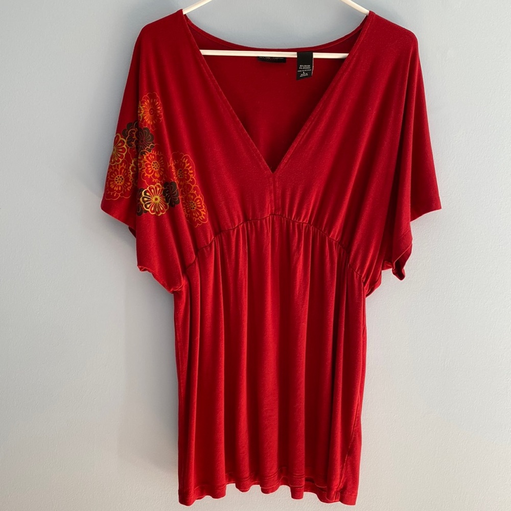 New York & Company Women’s Red Empire-waist Top
